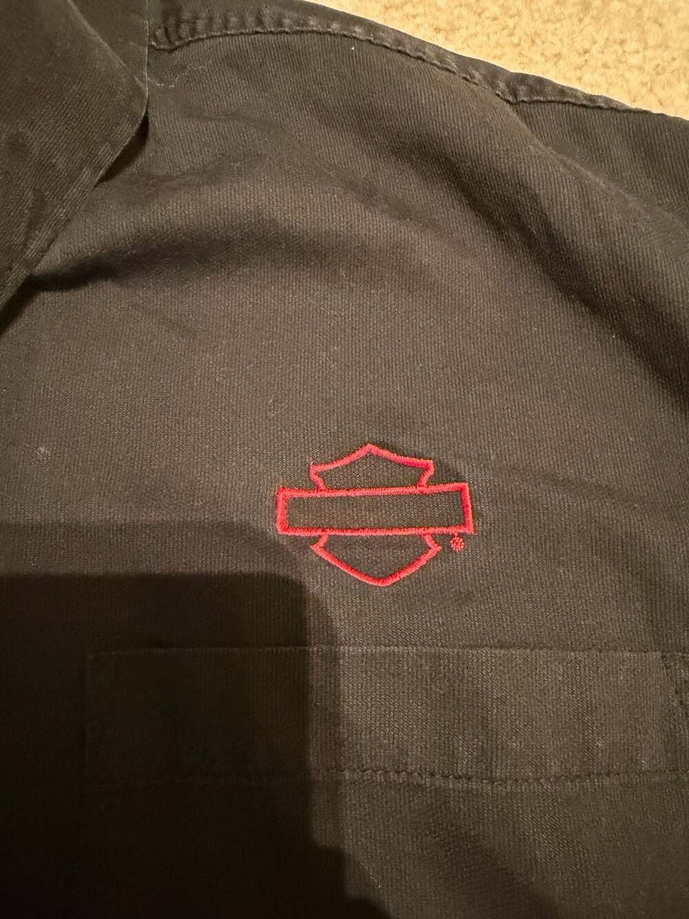 Red Rock Harley-Davidson Embroidered Short Sleeve Button-Up Shirt Sz XL